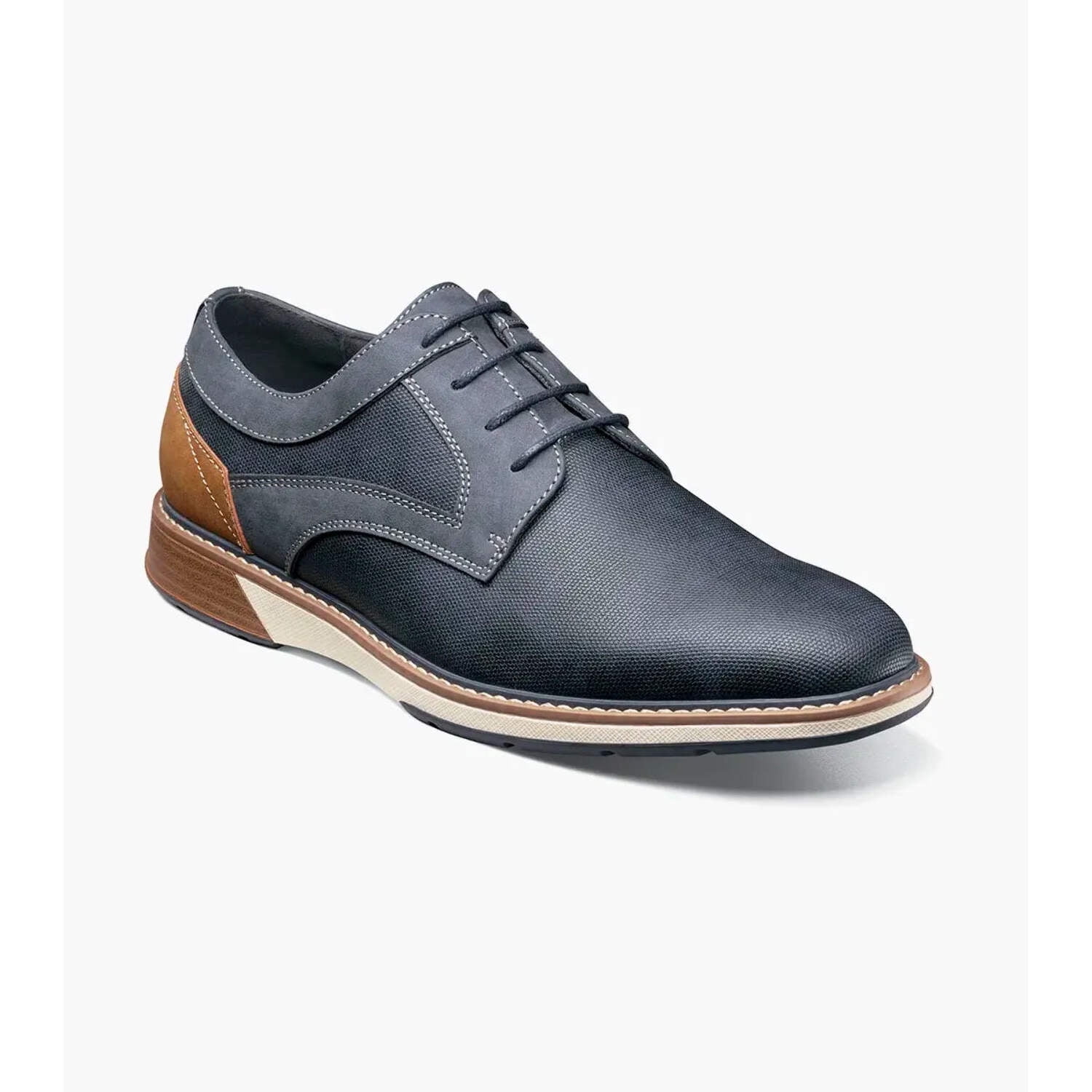 25537 Stacy Adams Leather Shoes Gennaro Wintip Ostrich Print 