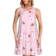 thumbnail image 1 of Disketp Hand Drawn Strawberry para Vestido sin Mangas para Mujeres, Vestidos de Verano para Mujeres, Casual y Holgado para la Playa, 1 of 7
