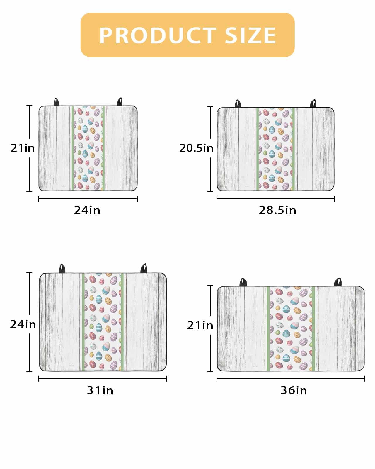 Large Induction Cooktop Protector Mat Easter Stove Top Covers for Electric Stove, Cartoon Colored Eggs Grey White Wooden Grian Decorative Stove Burner Cover Mats, Glass Top Stove Cover