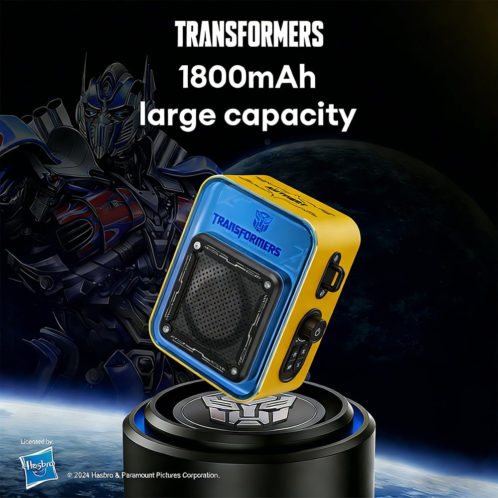 Bluetooth Speaker, Bluetooth 5.4 Smart Wireless Portable Speaker, IPX3 Waterproof Cyber-Style Mechanical Speaker, Supports 2-Unit Interconnected Portable Audio Broadcasting, Black