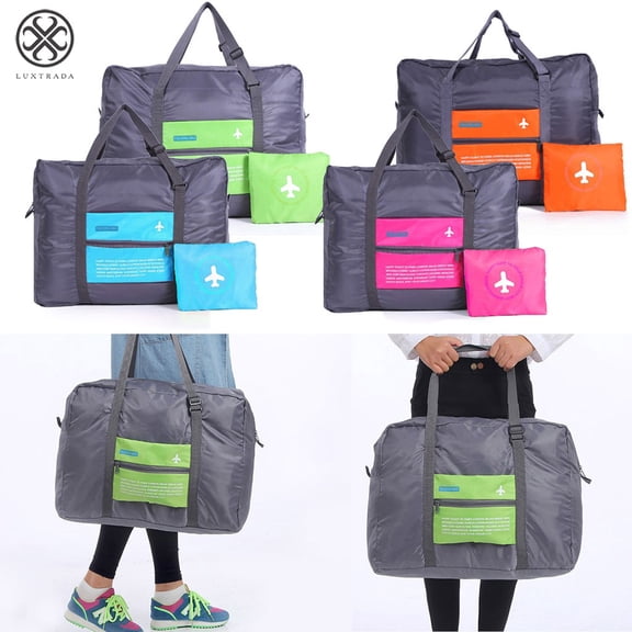 Luxtrada Waterproof Lightweight Women & Men Travel Foldable Duffel Bag for Sports, Gym, Vacation (Orange)