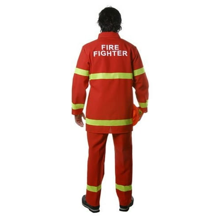 Dress Up America 341-L Adult Fire Fighter Costume in Red - Size