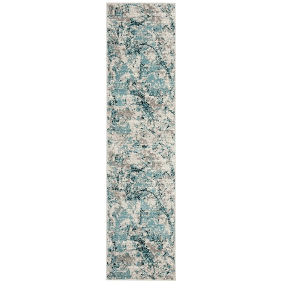 SAFAVIEH Skyler Joisse Distressed Runner Rug, Blue/Ivory, 2' x 22'