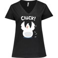 thumbnail image 3 of Inktastic Chicken Barnyard Farm Cluck Women's Plus Size V-Neck T-Shirt, 3 of 5