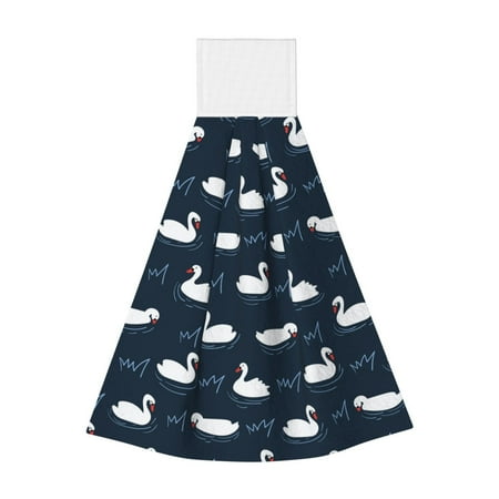 

Ocsxa Cartoon Swan for Hand Towels Hand Wipes with Velcro Soft and Fast Absorbent Hanging Towels Reusable Cleaning Cloth for Kitchen/Bathroom/Laundryroom 14x18In