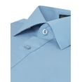 thumbnail image 4 of Men's Slim Fit Button Up Long Sleeve Solid Dress Shirt - Light Blue - 2XL (18-18.5) 36/37 sleeve, 4 of 5