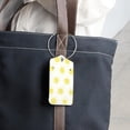thumbnail image 6 of Square 2Pack PU Leather Yellow Sun Cruise Luggage Tag with Privacy Cover and Stainless Steel Ring - Suitable for Travel Handbags Backpacks Luggage Tags, 6 of 6
