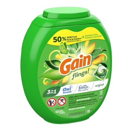Gain flings! Laundry Detergent Pacs - Original - 76oz/112ct