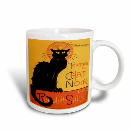 Nouveau Ceramic - 3dRose Le Chat Noir - advertising, art nouveau, black cat, cat, cats, chat noir, le chat, Ceramic Mug, 11-ounce