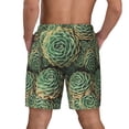 thumbnail image 3 of Sigee Succulents Print Mens Swim Trunks with Compression Liner Quick Dry Swim Stretch Beach Shorts with Pockets,S-3XL, 3 of 7