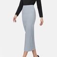 thumbnail image 6 of Sngxgn Skirts Basic Versatile Stretchy Ribbed Casual High Waist Mini Skirt(Grey,One Size), 6 of 6