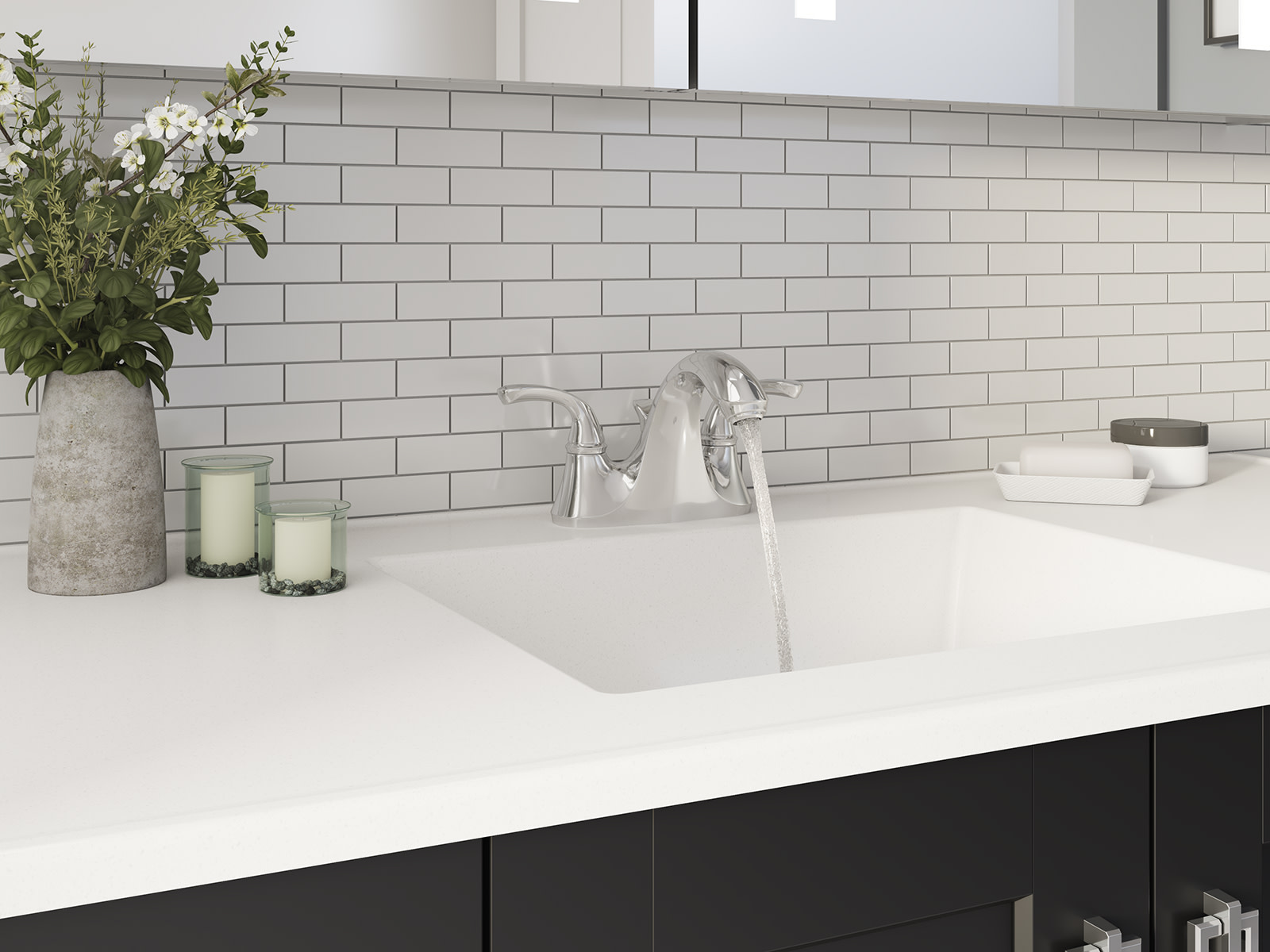 Kohler  Forte Sculpted Lever Handles Centerset Bathroom Sink Faucet