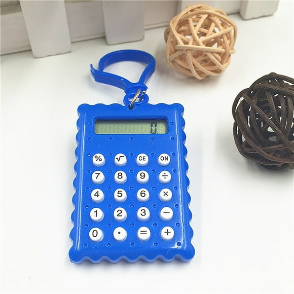 Calculadora portátil mini, llavero con pantalla LCD de 8 dígitos y botones grandes para un uso fácil. Funciones matemáticas básicas para estudiantes, educación, oficina y hogar.,Vsgery
