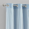 thumbnail image 4 of Your Zone Blue Blackout with Sheer Overlay Grommet Curtain Panel, 37" x 84", 4 of 8