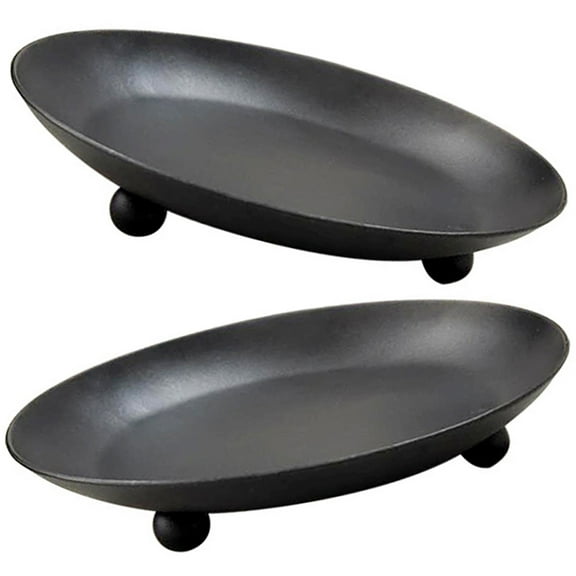 FENGGUIQU 2Pcs Black Candle Holders Elegant Tabletop Candle Bases for Party Decorations