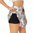 thumbnail image 2 of Haiem Flamingo Flower Women's 2 in 1 Running Shorts - Lightweight Athletic Workout Gym Yoga Breathable Sports Shorts Liner with Phone Pockets-Medium, 2 of 9