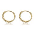 thumbnail image 2 of AVORA 10K Yellow Gold Fancy Prong-set Simulated Diamond CZ Huggie Hoop Earrings, 2 of 6