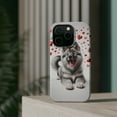 thumbnail image 4 of DistinctInk MagSafe Tough Case for Apple iPhone 13 Pro Max (6.7" Screen) - Valentine's Day Norwegian Elkhound Puppy - Tempered Glass Back, 4 of 6