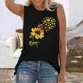thumbnail image 6 of Aoochasliy Tank Tops for Women Tank Tops For Women Summer Thin Daisy Sunflower Print Short Sleeve Sleeveless Vest Casual Loose Pullover Tunic Tees, 6 of 6