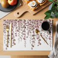 thumbnail image 2 of Placemats Set of 8, Brown Eucalyptus Leaves Woven Placemat, Linen Place Mats for Kitchen/Dining Tables, Spring Leaves Plants Country Washable Table Mats for Party, 2 of 8
