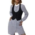 thumbnail image 4 of ZAXARRA Female Waistcoat Solid Color V-Neck Sleeveless Blouse Vest Camisole, 4 of 10