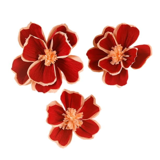 3x flores de papel decoraciones de boda suministros prácticos para fiestas decoraciones de fiesta decoraciones de pared artificiales para habitación