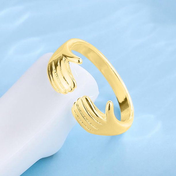 Moda amor abrazando pareja anillo apertura anillo joyería 1 pieza anillo Wmkox8yii fajkfhkj2298