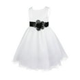 thumbnail image 2 of iEFiEL Kids Toddler Girls Navy Blue Flower Girls Dress Formal Wedding Pageant Party Dress, 2 of 5
