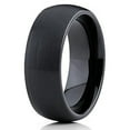 thumbnail image 2 of Silly Kings 8mm Black Tungsten Carbide Wedding Band Brushed Dome Ring Comfort Fit Men & Women, 2 of 3