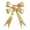 Gold, variant on Christmas Bow Ornament, Iron Bow Hanging Decoration, Metallic Finish with Hanging Loop for Christmas Trees Wreaths and Garlands, Gold