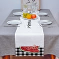 thumbnail image 4 of Table Runner Dresser Scarves 108 Inch Long, Summer Fruit Watercolor Watermelon Linen Dining Table Runners Black and White Buffalo Checker Tabletop Scarf for Wedding Holiday Party Kitchen, 4 of 7
