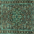 thumbnail image 1 of Ahgly Company Machine Washable Indoor Square Persian Turquoise Blue Traditional Area Rugs, 6' Square, 1 of 4