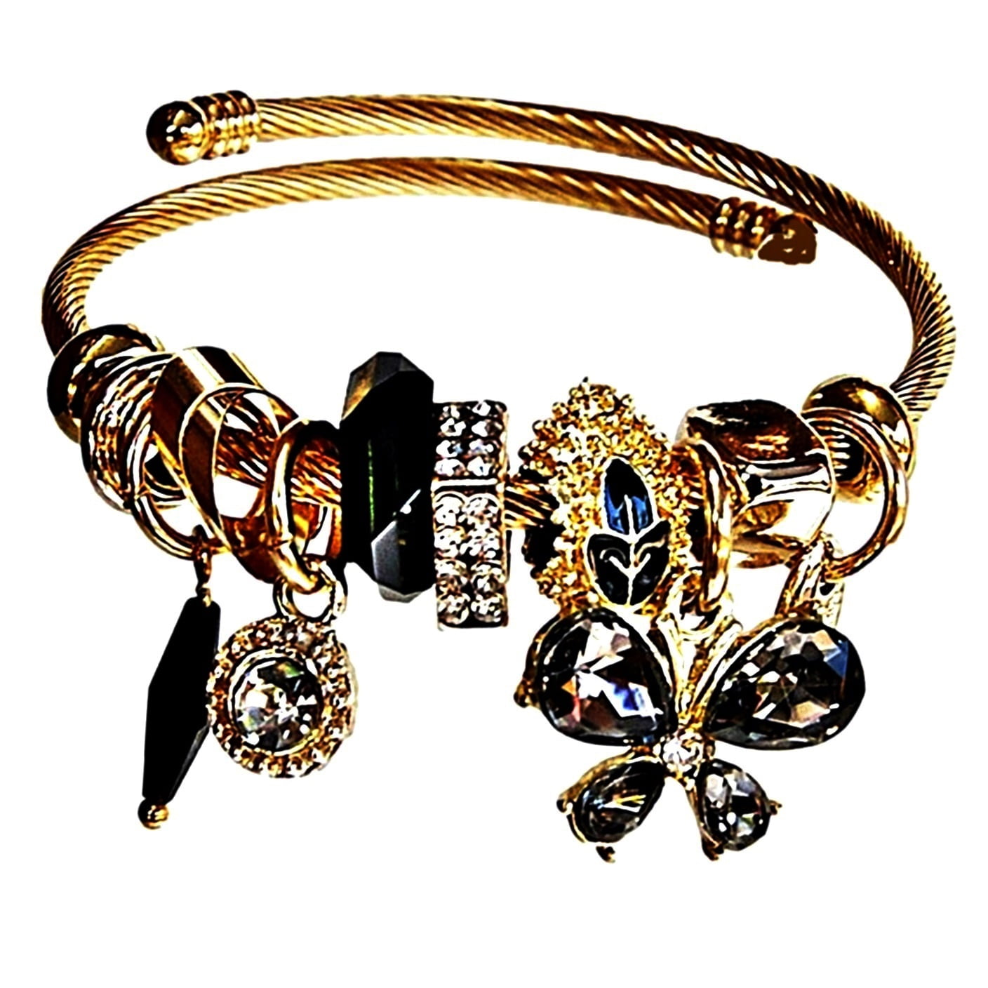 Pulsera Acero Mariposa Negro