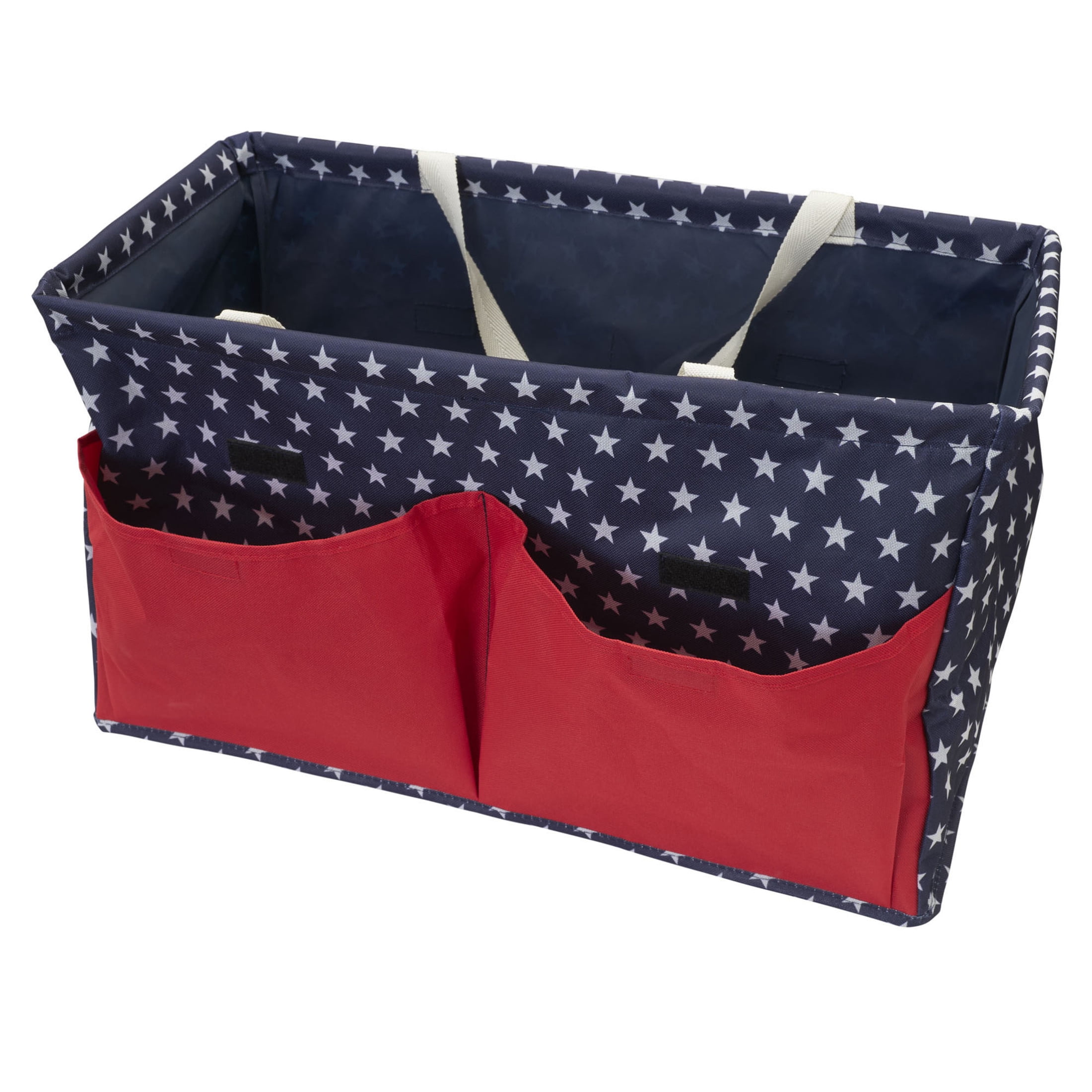 Household Essentials Red, White, and Blue Krush Container All-Purpose Utility Tote with Pockets