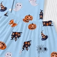 thumbnail image 5 of XAOFW Halloween Girls Pajamas Sets Short Sleeve Lapel Cartoon Print Shirts And Shorts Two Piece Sleepwear Loungewear Sets Breathable Homewear 7-8 Years, 5 of 9