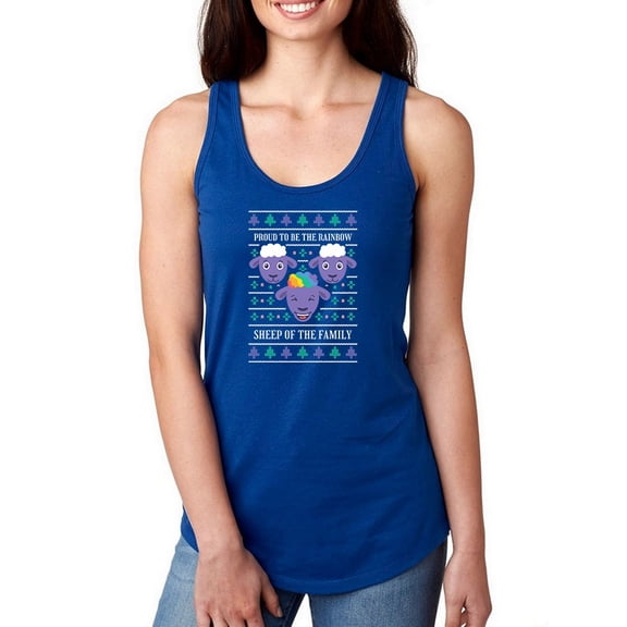 Rainbow Sheep Of The Family Racerback Tank Women -Smartprints Designs, Female Large