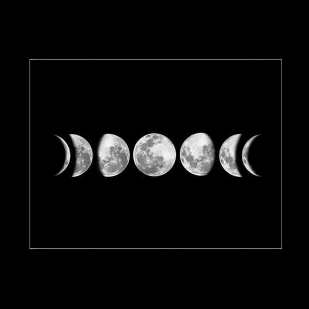 Decoraciones para el hogar y la oficina, pintura en lienzo con fases de la luna, cuadros de pared en lienzo, pintura en lienzo optimizada para la excelencia Jadeshay A