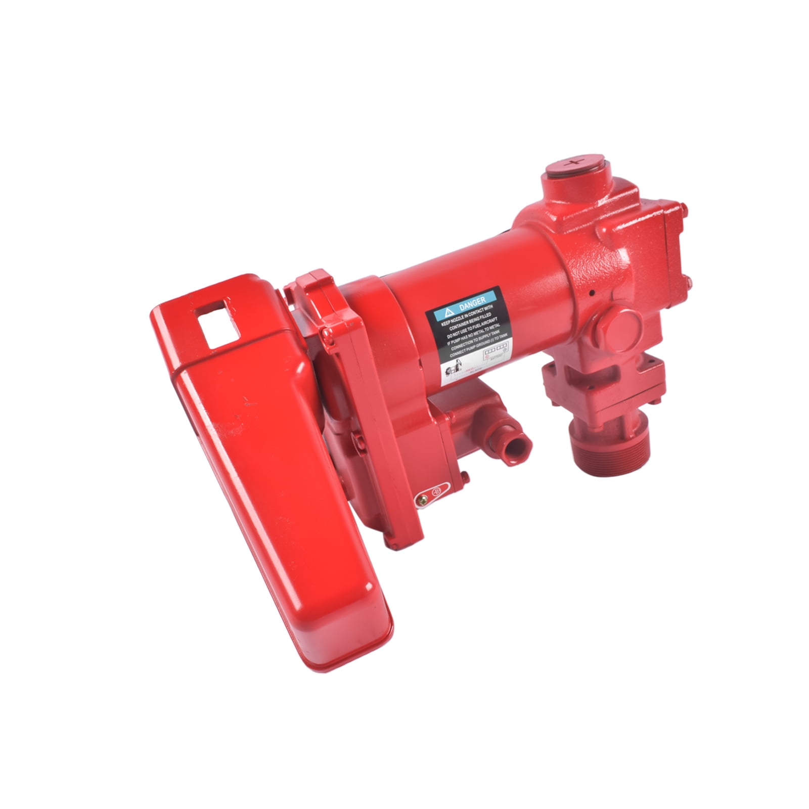 Mustrod High Flow 20 GPM Cast Iron Fuel Transfer Pump 12V w/ Manual Nozzle for Gasoline Diesel Kerosene