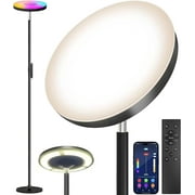Housiwill Double Side Lighting Led Floor Lamp with Remote Smart App 24W/2600LM Bright Tall Standing RGB Floor Lamp Angle Multicolor Dimmable Modern Floor Lamps for Livingroom Bedroom Office