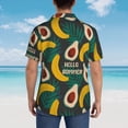 thumbnail image 4 of Gukieu Banana And Avocado Print Men's Short-sleeved Shirts, Button-down Lapel Hawaiian Shirts, T-shirts, Beach Vacation Summer Casual Wear,Small, 4 of 7