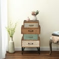 thumbnail image 6 of LuxenHome Farmhouse 4-Drawer Apothecary Wood Accent Chest, End Table for Living Room, Bedside Table, 6 of 6