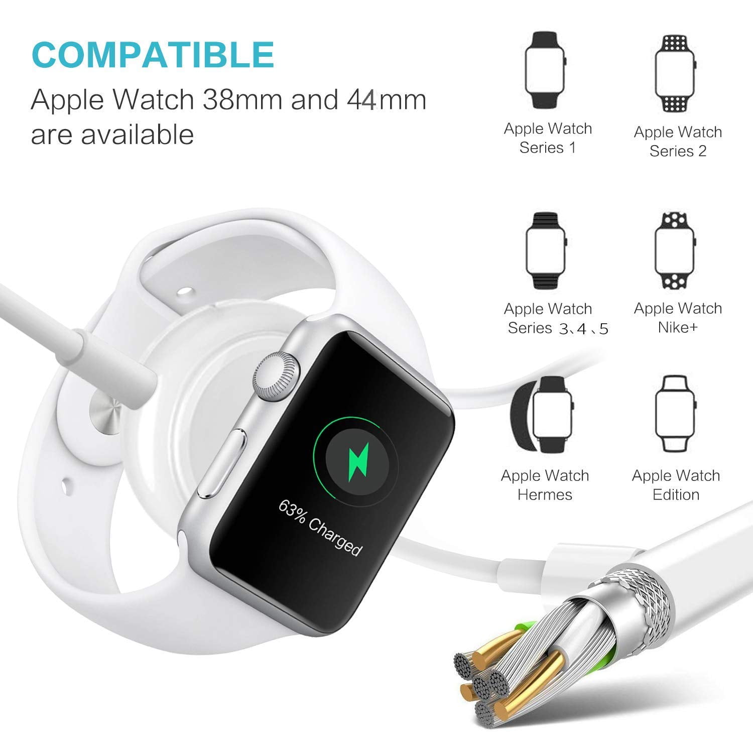 Watch Charger, Watch Charger for Apple Watch Magnetic Wireless Charging  Cable Compatible with Apple Watch Series SE 6 5 4 3 2 1 | Walmart Canada