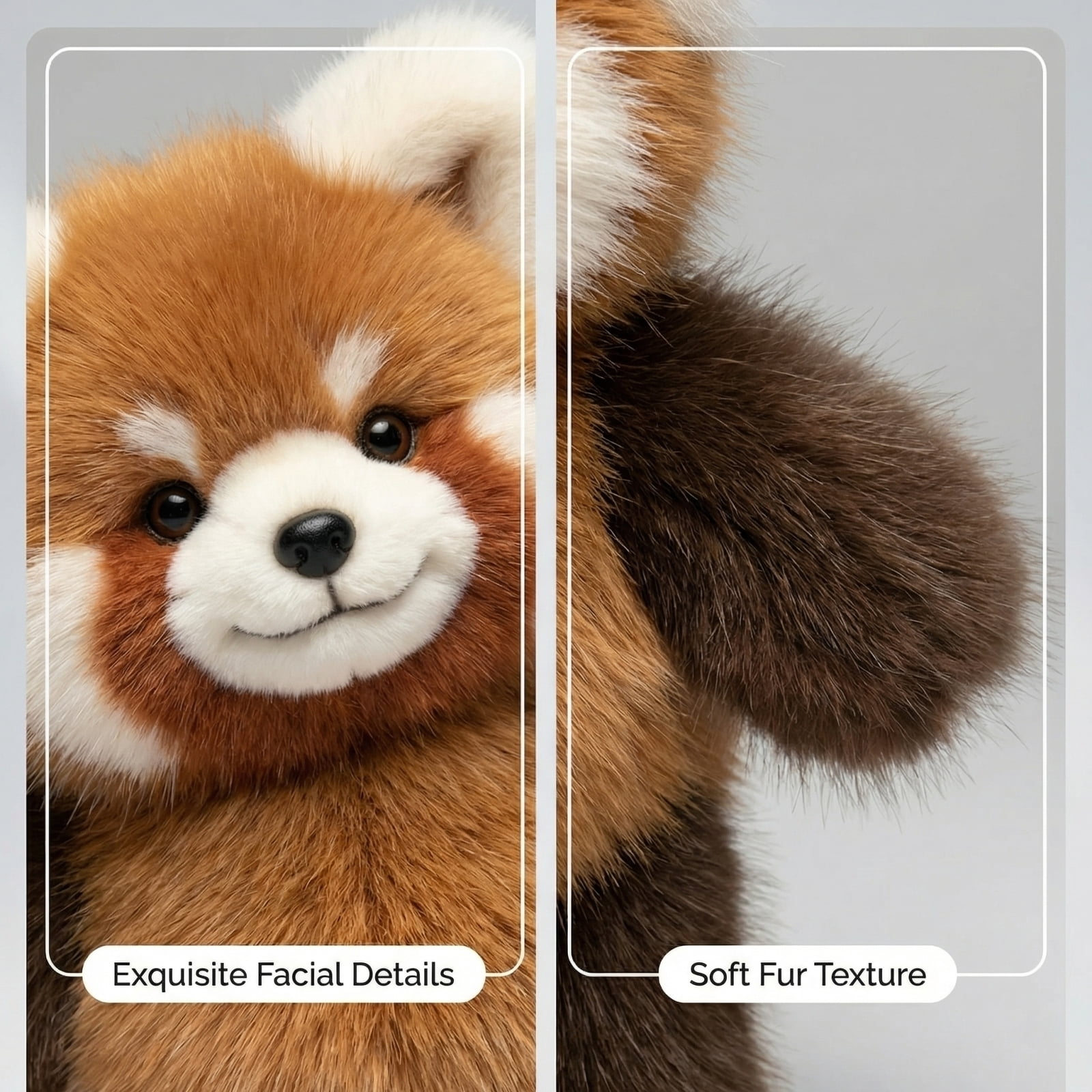 Red Panda Plush, 21 Inch Extra Large Stuffed Animal, Ultra Soft Rust Brown Plushie, Weighted Cuddly Toy for Bedroom & Nursery 2PCS Red