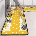 thumbnail image 2 of Kitchen Rugs Sets Of 2,Yellow Dot Sunflower Bee Pattern Anti Fatigue Kitchen Mat Rugs Non Slip Washable,Decorative Kitchen Floor Mats for Kitchen,Sink,Laundry,17"x47"+17"x47", 2 of 5
