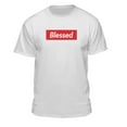 thumbnail image 3 of Teelocity Blessed Graphic T-Shirt (Medium - Standard Fit, Athletic Heather), 3 of 16