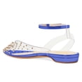 thumbnail image 3 of XYD Women Fashion Studded Transparent Pointed Closed Toe Flats Sandals Ankle Strap Buckled Sexy Dress Shoes Size 4.5 Blue, 3 of 4