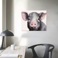 thumbnail image 3 of Cute Pig Baby Animal Watercolor Painting Canvas Wall Art,Multi-Color, 3 of 4