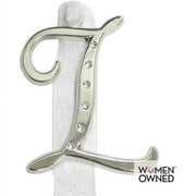 Gloria Duchin Silvertone Initial with Swarovski Crystals