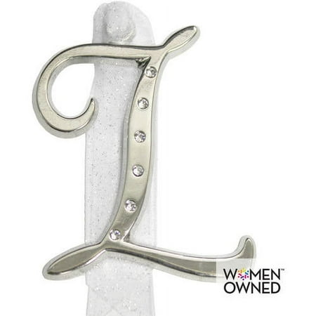 Gloria Duchin Silvertone Initial with Swarovski Crystals
