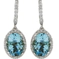 thumbnail image 2 of Teissuly Fashion Women Aquamarine Bridal Ear Hoop Dangle Earring, 2 of 3